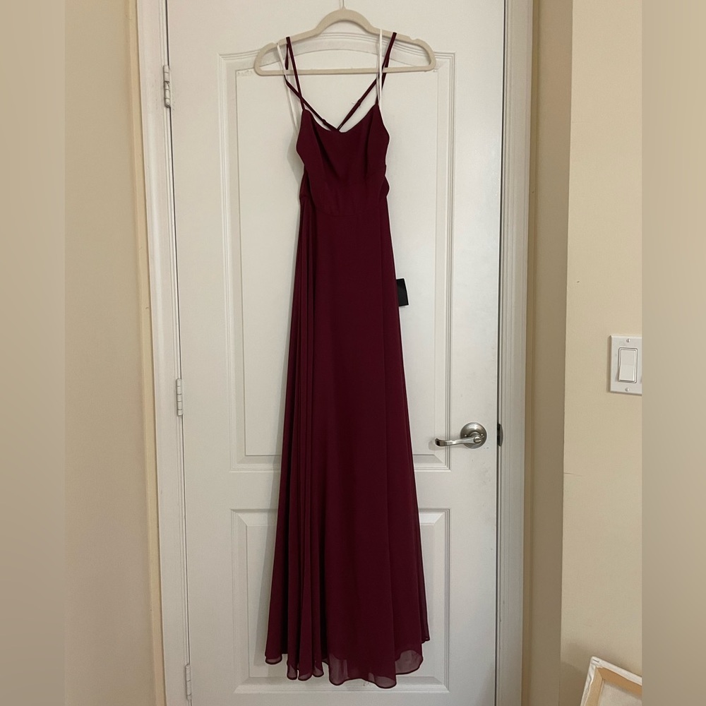 Lulus burgundy backless maxi dress
